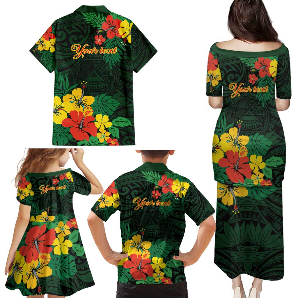 American Samoa Manu'atele Personalized Family Matching Puletasi and Hawaiian Shirt Manua Island Hibiscus Flowers LT9 - Polynesian Pride