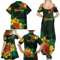 American Samoa Manu'atele Personalized Family Matching Summer Maxi Dress and Hawaiian Shirt Manua Island Hibiscus Flowers LT9 - Polynesian Pride