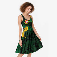 American Samoa Manu'atele Personalized Midi Dress Manua Island Hibiscus Flowers LT9 - Polynesian Pride