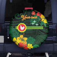 American Samoa Manu'atele Personalized Spare Tire Cover Manua Island Hibiscus Flowers