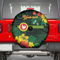 American Samoa Manu'atele Personalized Spare Tire Cover Manua Island Hibiscus Flowers