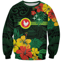 American Samoa Manu'atele Personalized Sweatshirt Manua Island Hibiscus Flowers LT9 Unisex Green - Polynesian Pride
