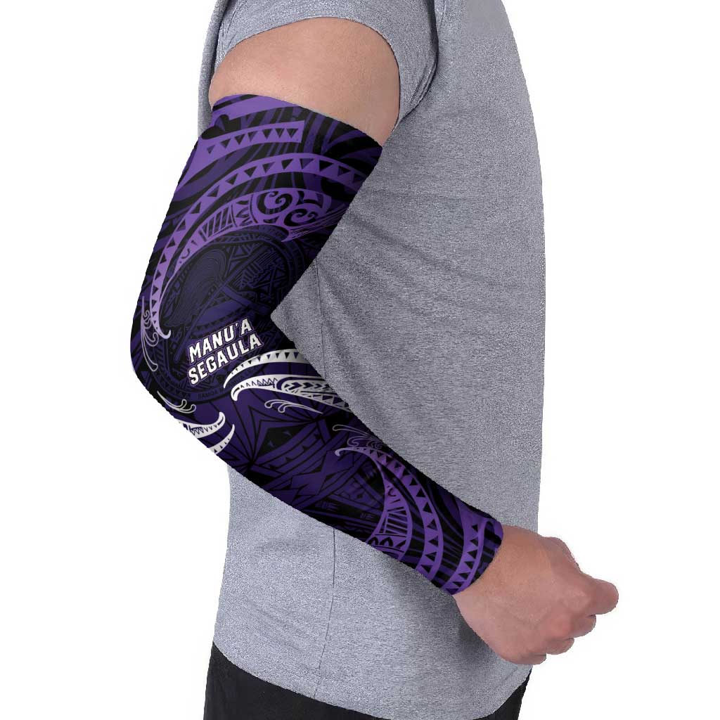 Manua Segaula American Samoa High School Personalized Arm Sleeves Polynesian Wave Style - Polynesian Pride