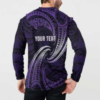 Manua Segaula American Samoa High School Personalized Button Sweatshirt Polynesian Wave Style