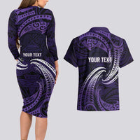 Manua Segaula American Samoa High School Personalized Couples Matching Long Sleeve Bodycon Dress and Hawaiian Shirt Polynesian Wave Style LT9 - Polynesian Pride