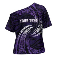 Manua Segaula American Samoa High School Personalized Cross Shoulder Shirt Polynesian Wave Style LT9 - Polynesian Pride
