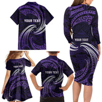 Manua Segaula American Samoa High School Personalized Family Matching Long Sleeve Bodycon Dress and Hawaiian Shirt Polynesian Wave Style LT9 - Polynesian Pride