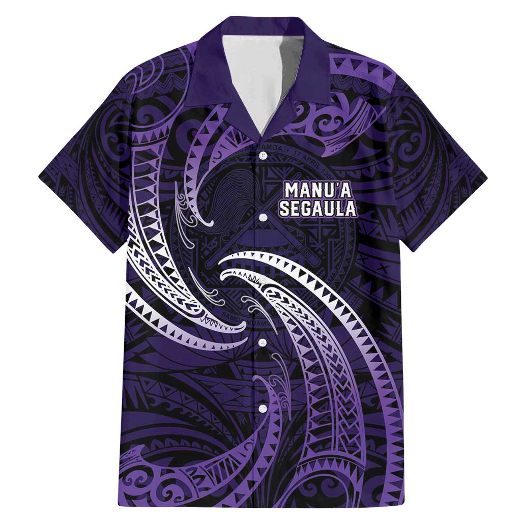 Manua Segaula American Samoa High School Personalized Family Matching Mermaid Dress and Hawaiian Shirt Polynesian Wave Style LT9 Dad's Shirt - Short Sleeve Purple - Polynesian Pride