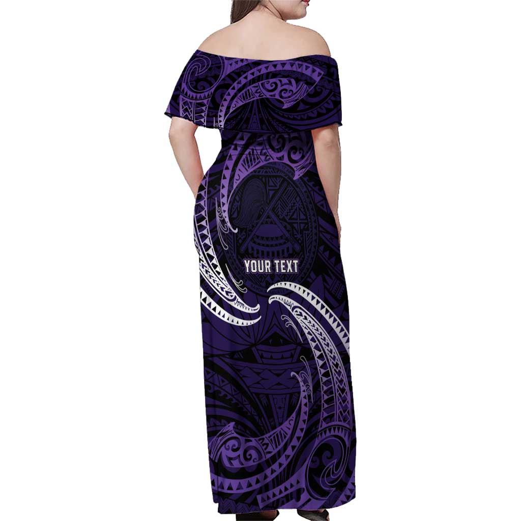 Manua Segaula American Samoa High School Personalized Family Matching Off Shoulder Maxi Dress and Hawaiian Shirt Polynesian Wave Style LT9 - Polynesian Pride