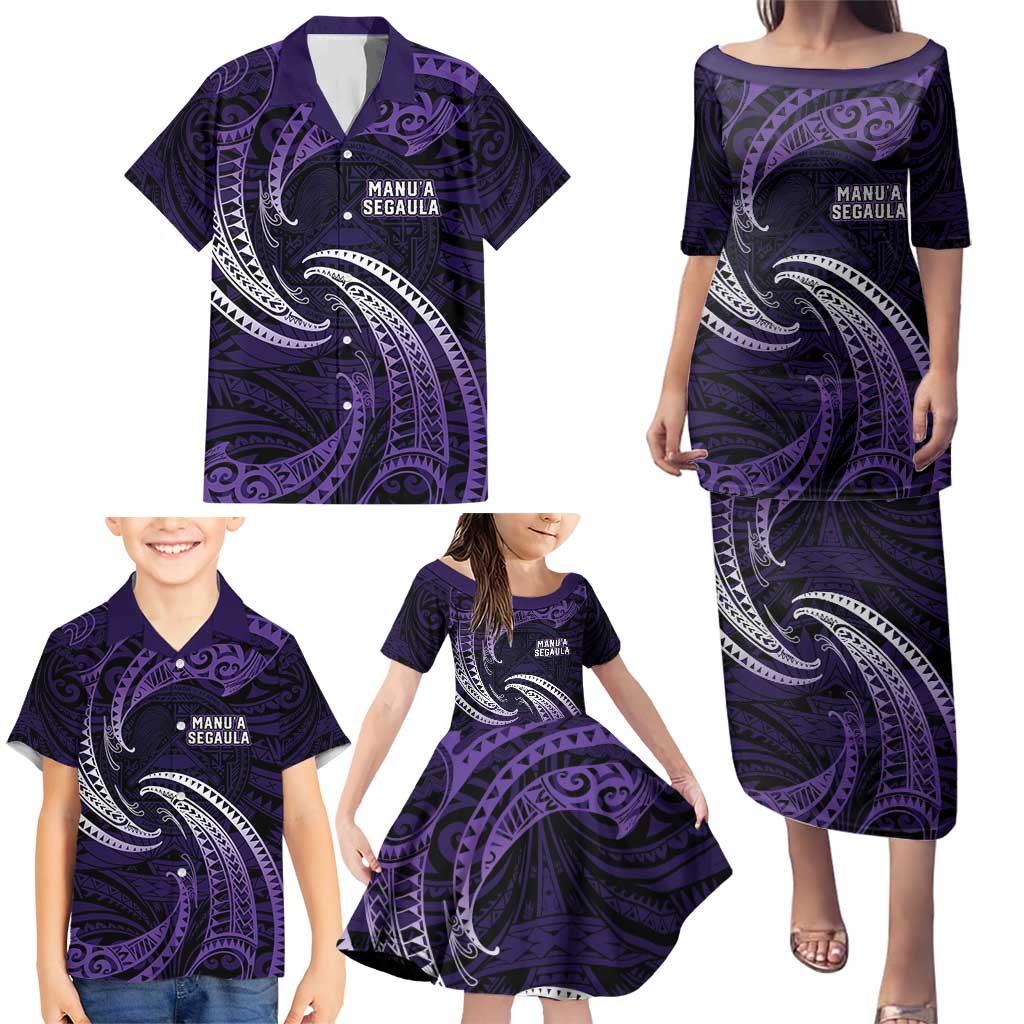 Manua Segaula American Samoa High School Personalized Family Matching Puletasi and Hawaiian Shirt Polynesian Wave Style LT9 - Polynesian Pride