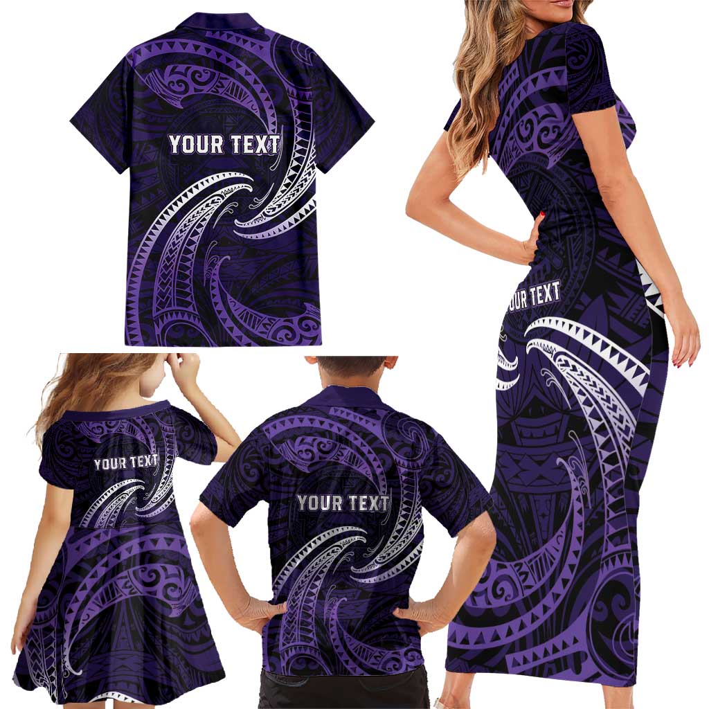 Manua Segaula American Samoa High School Personalized Family Matching Short Sleeve Bodycon Dress and Hawaiian Shirt Polynesian Wave Style LT9 - Polynesian Pride