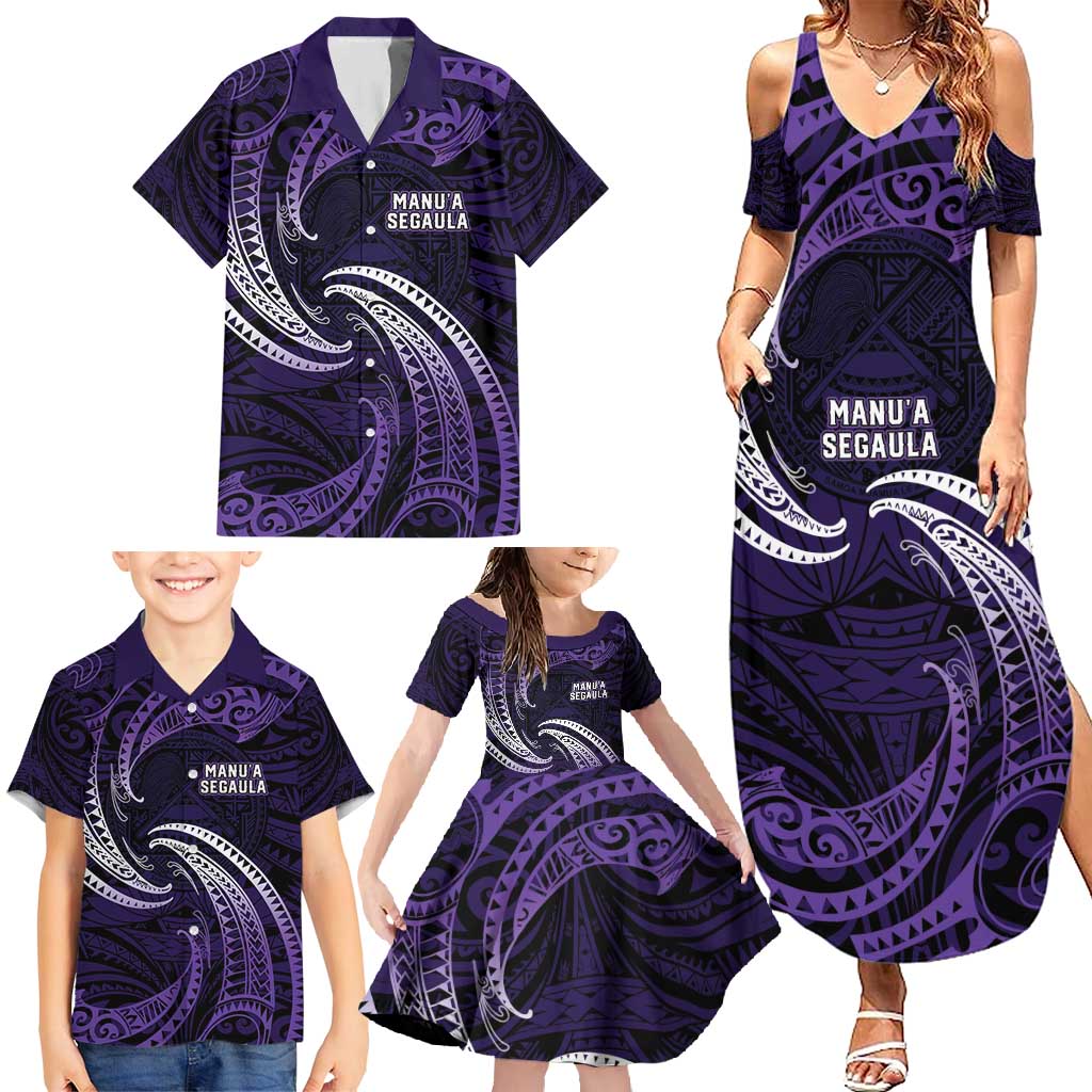 Manua Segaula American Samoa High School Personalized Family Matching Summer Maxi Dress and Hawaiian Shirt Polynesian Wave Style LT9 - Polynesian Pride