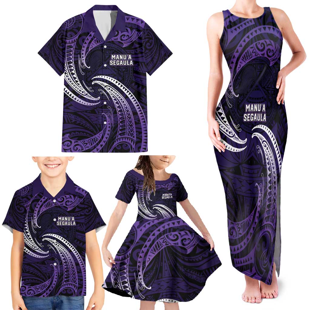 Manua Segaula American Samoa High School Personalized Family Matching Tank Maxi Dress and Hawaiian Shirt Polynesian Wave Style LT9 - Polynesian Pride