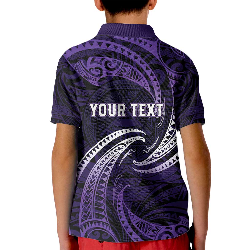 Manua Segaula American Samoa High School Personalized Kid Polo Shirt Polynesian Wave Style