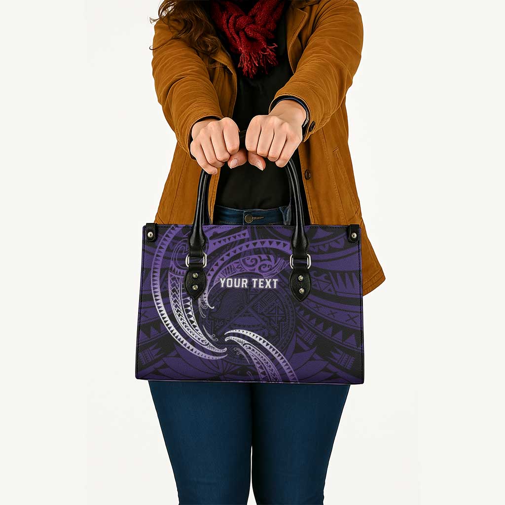 Manua Segaula American Samoa High School Personalized Leather Bag Polynesian Wave Style - Polynesian Pride