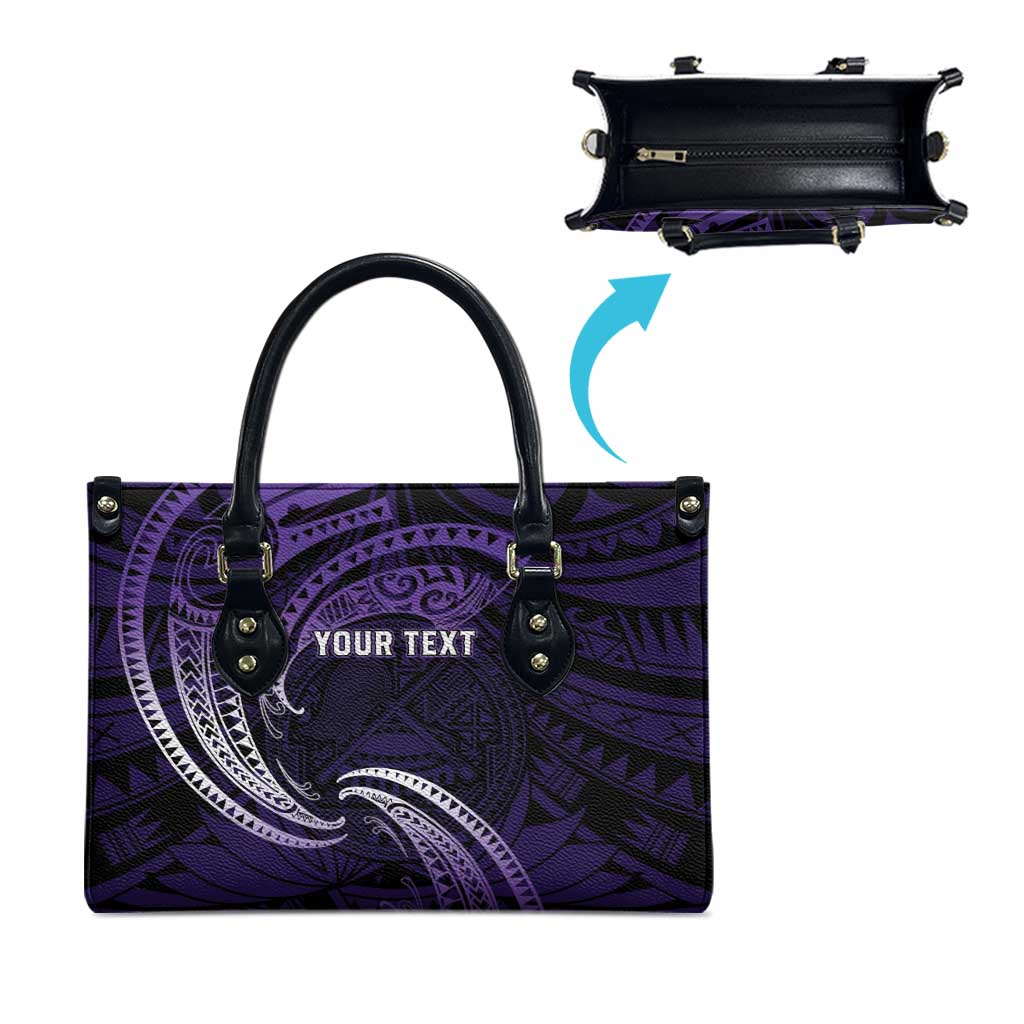 Manua Segaula American Samoa High School Personalized Leather Bag Polynesian Wave Style - Polynesian Pride
