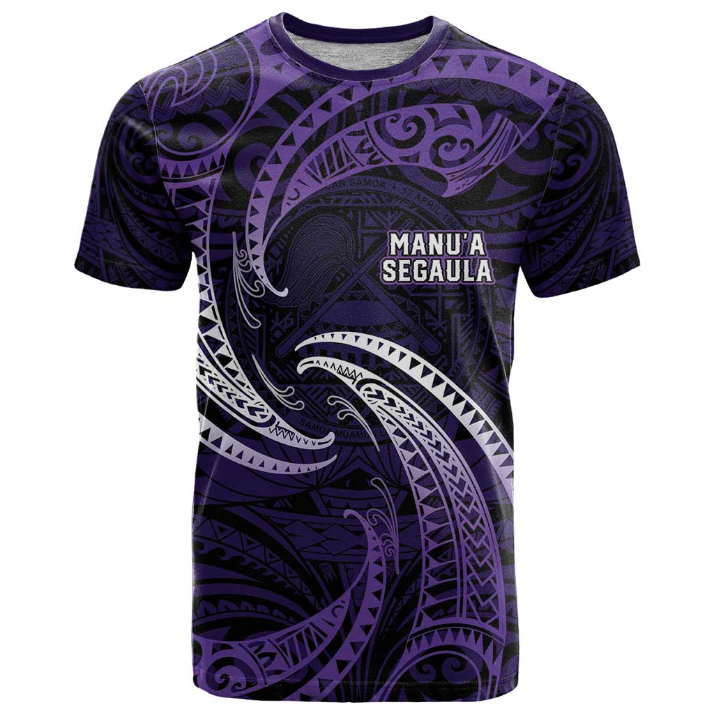 Manua Segaula American Samoa High School Personalized T Shirt Polynesian Wave Style LT9 Purple - Polynesian Pride