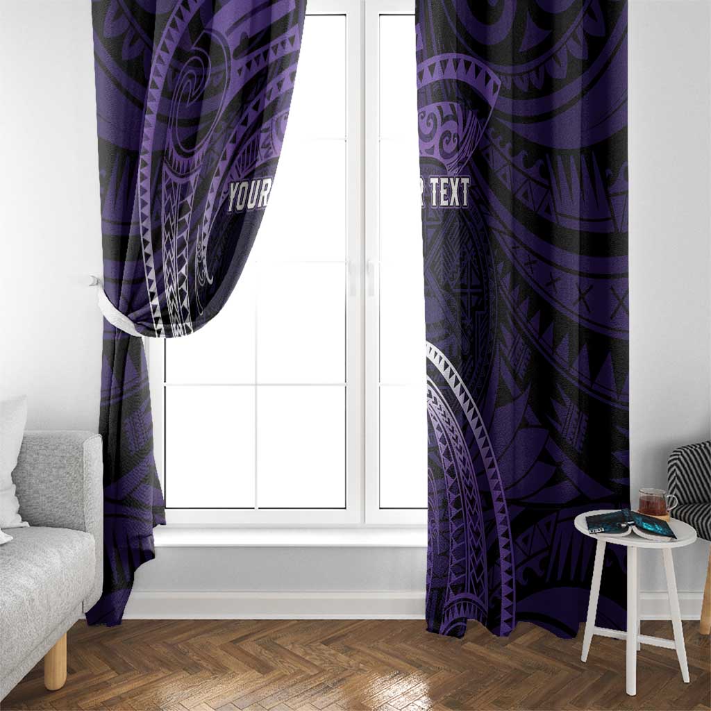 Manua Segaula American Samoa High School Personalized Window Curtain Polynesian Wave Style