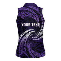 Manua Segaula American Samoa High School Personalized Women Sleeveless Polo Shirt Polynesian Wave Style LT9 - Polynesian Pride
