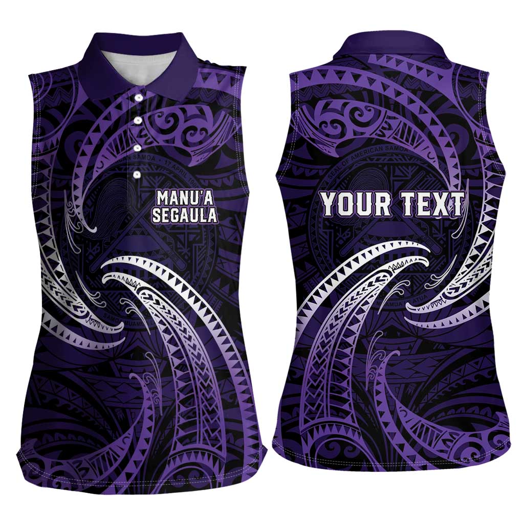Manua Segaula American Samoa High School Personalized Women Sleeveless Polo Shirt Polynesian Wave Style LT9 - Polynesian Pride