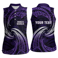 Manua Segaula American Samoa High School Personalized Women Sleeveless Polo Shirt Polynesian Wave Style LT9 - Polynesian Pride