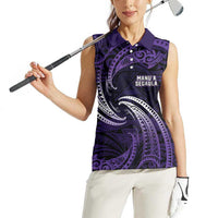 Manua Segaula American Samoa High School Personalized Women Sleeveless Polo Shirt Polynesian Wave Style LT9 - Polynesian Pride