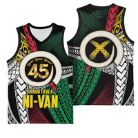 Ni-Van Vanuatu 45th Yumi Yumi Yumi Basketball Jersey Vanuatuan Boar Tusk Polynesian Pattern LT9 - Polynesian Pride