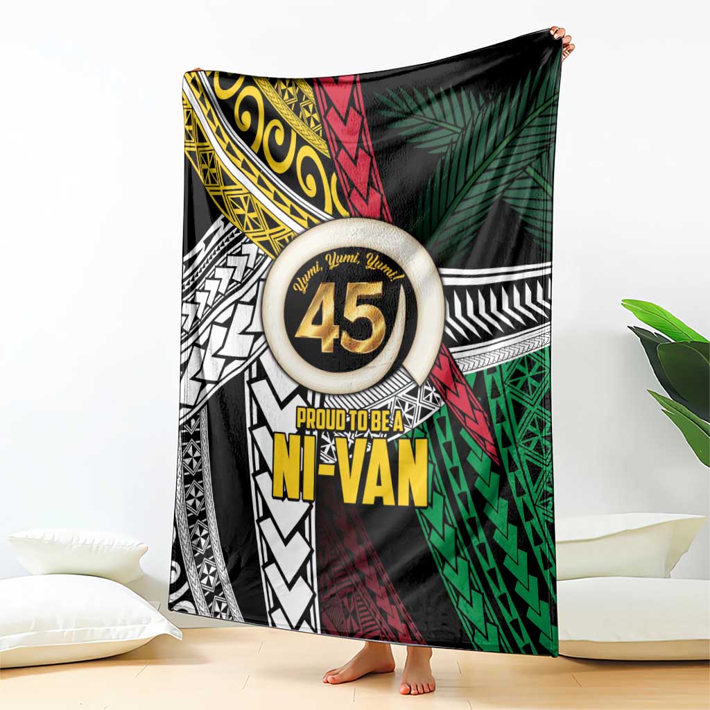 Ni-Van Vanuatu 45th Yumi Yumi Yumi Blanket Vanuatuan Boar Tusk Polynesian Pattern LT9 - Polynesian Pride