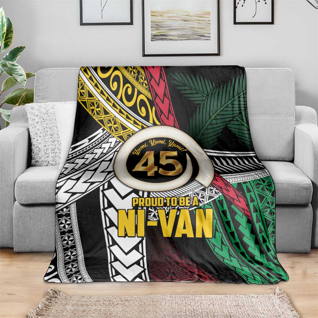 Ni-Van Vanuatu 45th Yumi Yumi Yumi Blanket Vanuatuan Boar Tusk Polynesian Pattern LT9 - Polynesian Pride