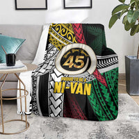 Ni-Van Vanuatu 45th Yumi Yumi Yumi Blanket Vanuatuan Boar Tusk Polynesian Pattern LT9 - Polynesian Pride