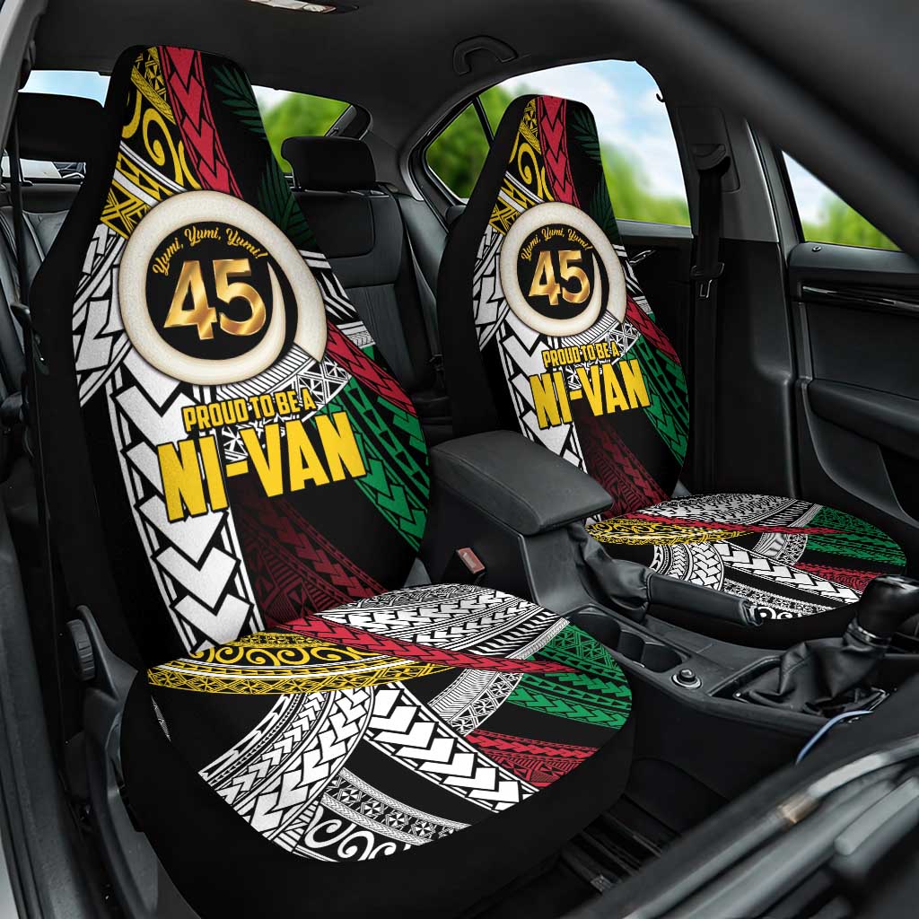 Ni-Van Vanuatu 45th Yumi Yumi Yumi Car Seat Cover Vanuatuan Boar Tusk Polynesian Pattern LT9 One Size Black - Polynesian Pride