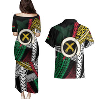 Ni-Van Vanuatu 45th Yumi Yumi Yumi Couples Matching Puletasi and Hawaiian Shirt Vanuatuan Boar Tusk Polynesian Pattern LT9 - Polynesian Pride