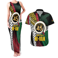 Ni-Van Vanuatu 45th Yumi Yumi Yumi Couples Matching Tank Maxi Dress and Hawaiian Shirt Vanuatuan Boar Tusk Polynesian Pattern LT9 Black - Polynesian Pride