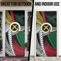 Ni-Van Vanuatu 45th Yumi Yumi Yumi Door Cover Vanuatuan Boar Tusk Polynesian Pattern LT9 - Polynesian Pride