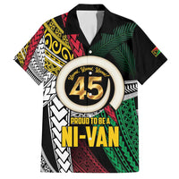 Ni-Van Vanuatu 45th Yumi Yumi Yumi Family Matching Long Sleeve Bodycon Dress and Hawaiian Shirt Vanuatuan Boar Tusk Polynesian Pattern LT9 Dad's Shirt - Short Sleeve Black - Polynesian Pride