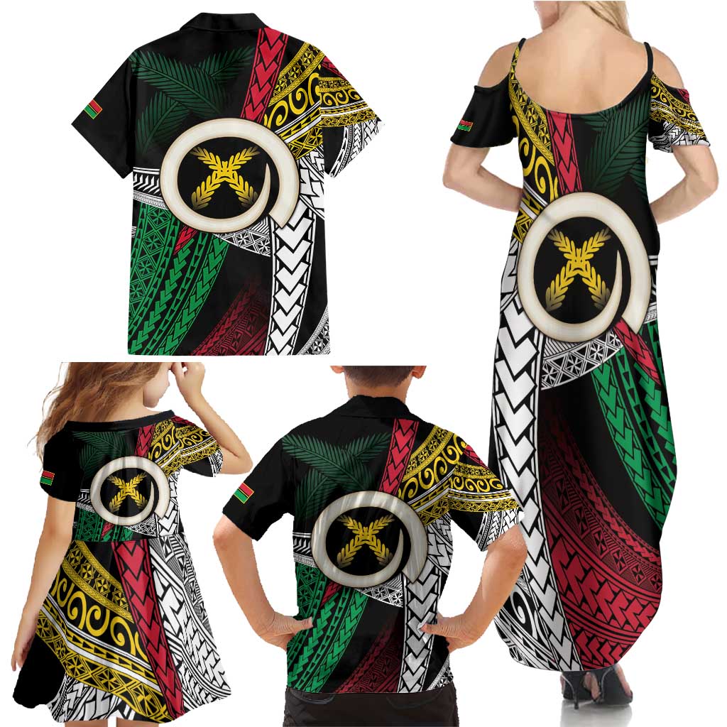 Ni-Van Vanuatu 45th Yumi Yumi Yumi Family Matching Summer Maxi Dress and Hawaiian Shirt Vanuatuan Boar Tusk Polynesian Pattern LT9 - Polynesian Pride