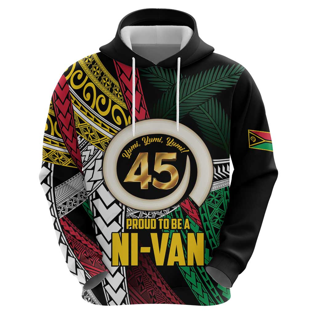 Ni-Van Vanuatu 45th Yumi Yumi Yumi Hoodie Vanuatuan Boar Tusk Polynesian Pattern LT9 - Polynesian Pride