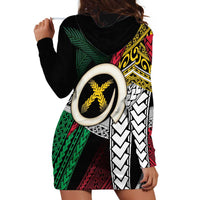Ni-Van Vanuatu 45th Yumi Yumi Yumi Hoodie Dress Vanuatuan Boar Tusk Polynesian Pattern LT9 - Polynesian Pride