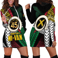 Ni-Van Vanuatu 45th Yumi Yumi Yumi Hoodie Dress Vanuatuan Boar Tusk Polynesian Pattern LT9 - Polynesian Pride