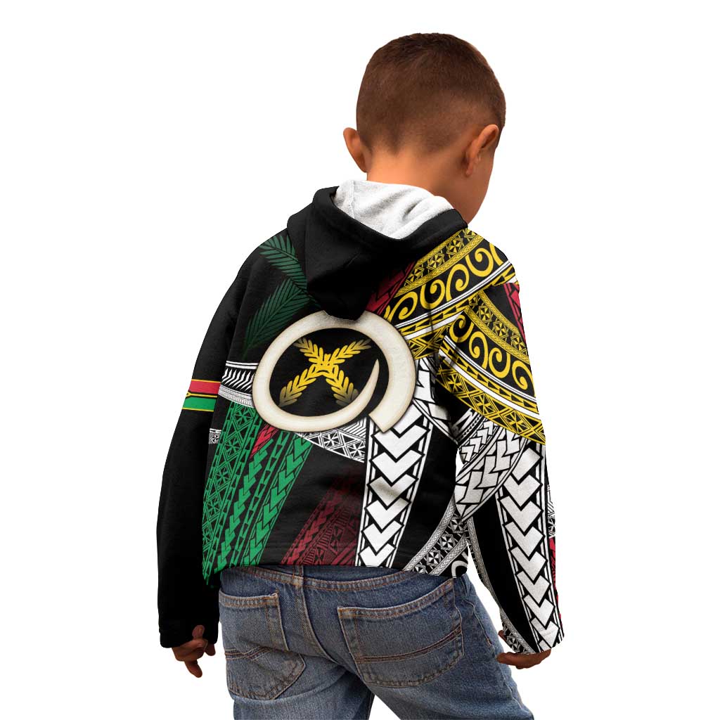 Ni-Van Vanuatu 45th Yumi Yumi Yumi Kid Hoodie Vanuatuan Boar Tusk Polynesian Pattern LT9 - Polynesian Pride