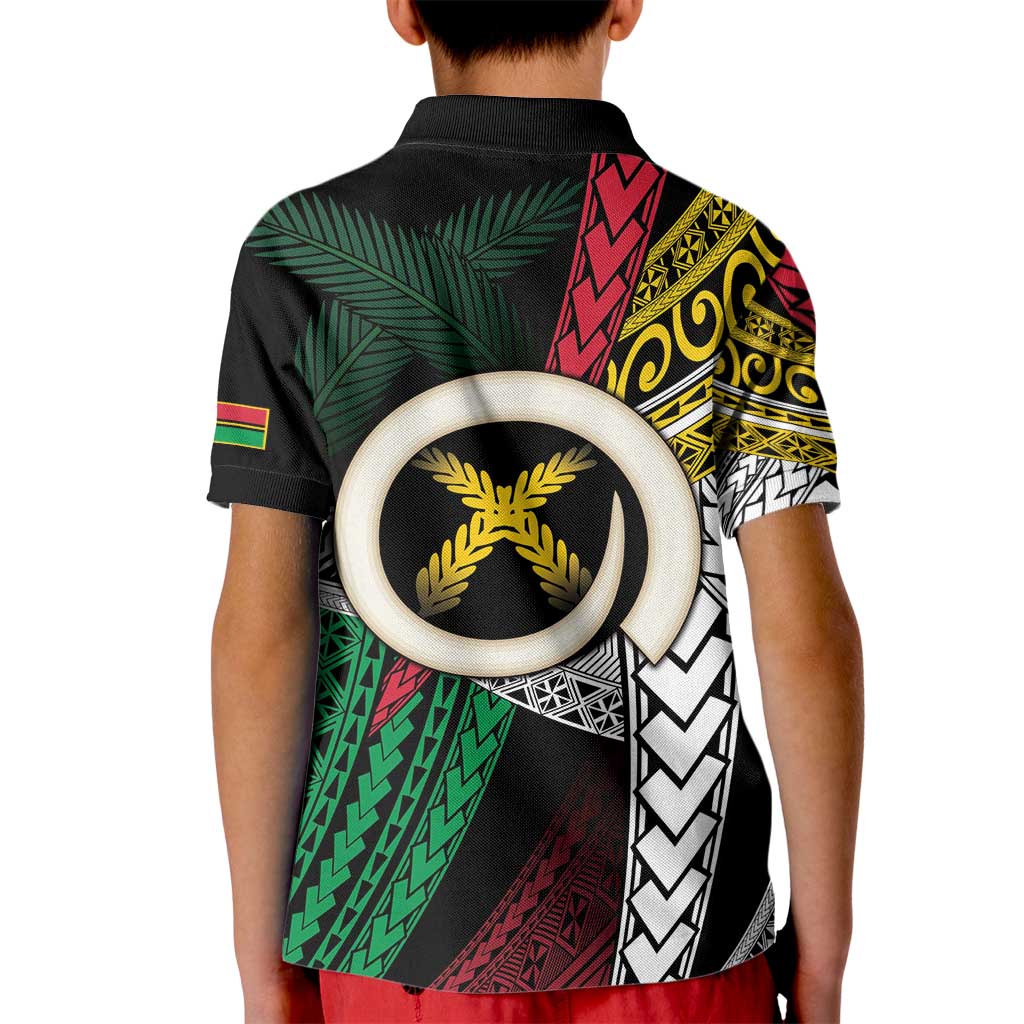 Ni-Van Vanuatu 45th Yumi Yumi Yumi Kid Polo Shirt Vanuatuan Boar Tusk Polynesian Pattern LT9 - Polynesian Pride