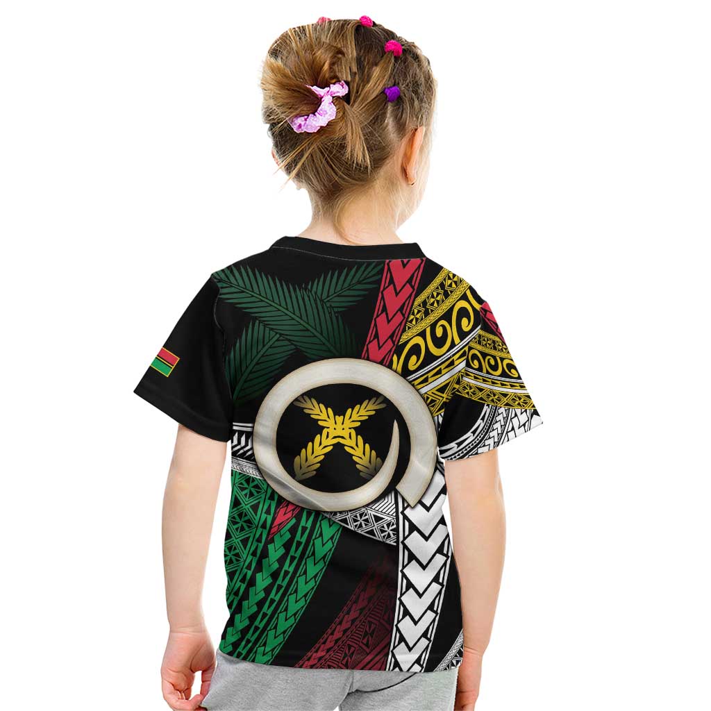 Ni-Van Vanuatu 45th Yumi Yumi Yumi Kid T Shirt Vanuatuan Boar Tusk Polynesian Pattern LT9 - Polynesian Pride