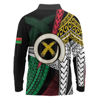 Ni-Van Vanuatu 45th Yumi Yumi Yumi Long Sleeve Polo Shirt Vanuatuan Boar Tusk Polynesian Pattern LT9 - Polynesian Pride