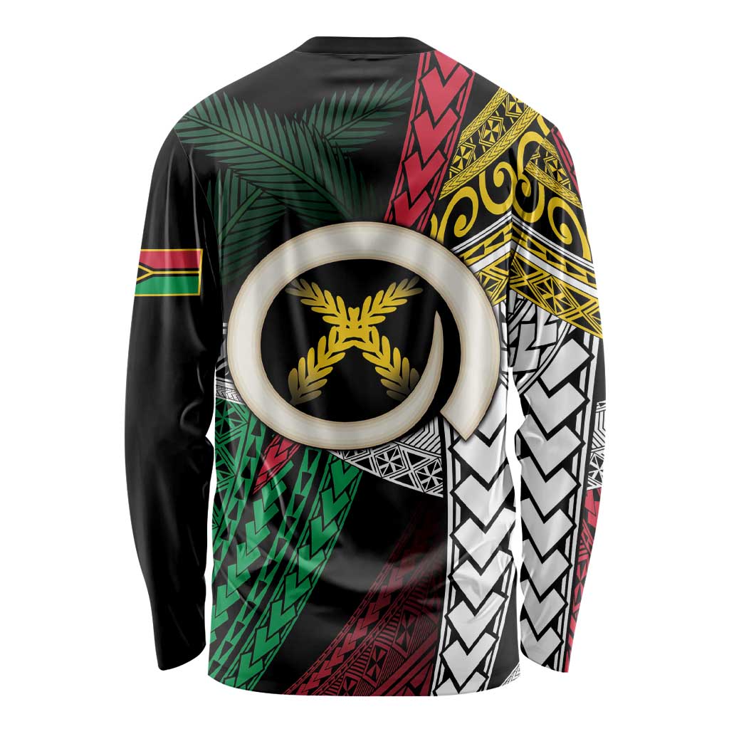 Ni-Van Vanuatu 45th Yumi Yumi Yumi Long Sleeve Shirt Vanuatuan Boar Tusk Polynesian Pattern LT9 - Polynesian Pride