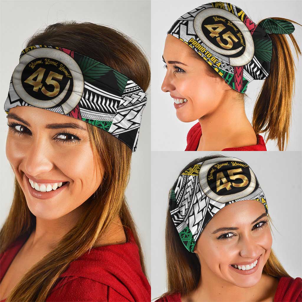 Ni-Van Vanuatu 45th Yumi Yumi Yumi Neck Gaiter Vanuatuan Boar Tusk Polynesian Pattern - Polynesian Pride