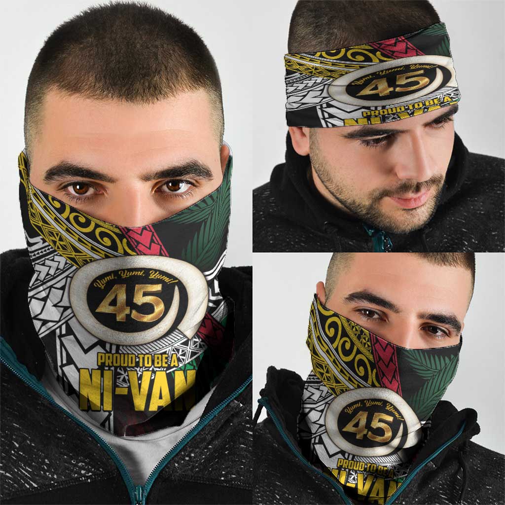 Ni-Van Vanuatu 45th Yumi Yumi Yumi Neck Gaiter Vanuatuan Boar Tusk Polynesian Pattern - Polynesian Pride