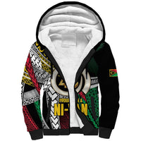 Ni-Van Vanuatu 45th Yumi Yumi Yumi Sherpa Hoodie Vanuatuan Boar Tusk Polynesian Pattern LT9 Unisex Black - Polynesian Pride