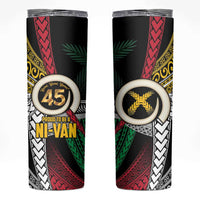 Ni-Van Vanuatu 45th Yumi Yumi Yumi Skinny Tumbler Vanuatuan Boar Tusk Polynesian Pattern LT9 Black - Polynesian Pride