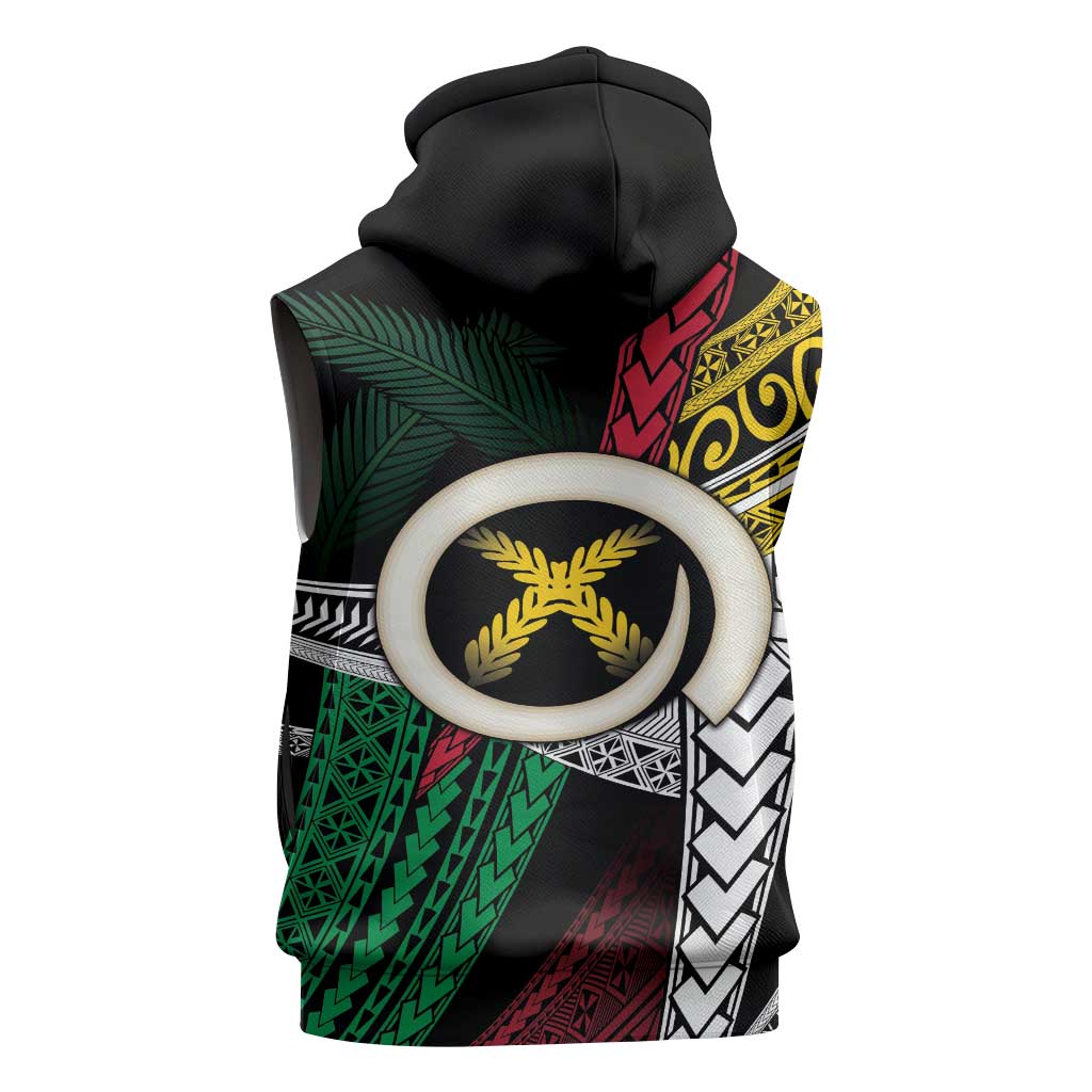 Ni-Van Vanuatu 45th Yumi Yumi Yumi Sleeveless Zip Hoodie Vanuatuan Boar Tusk Polynesian Pattern LT9 - Polynesian Pride