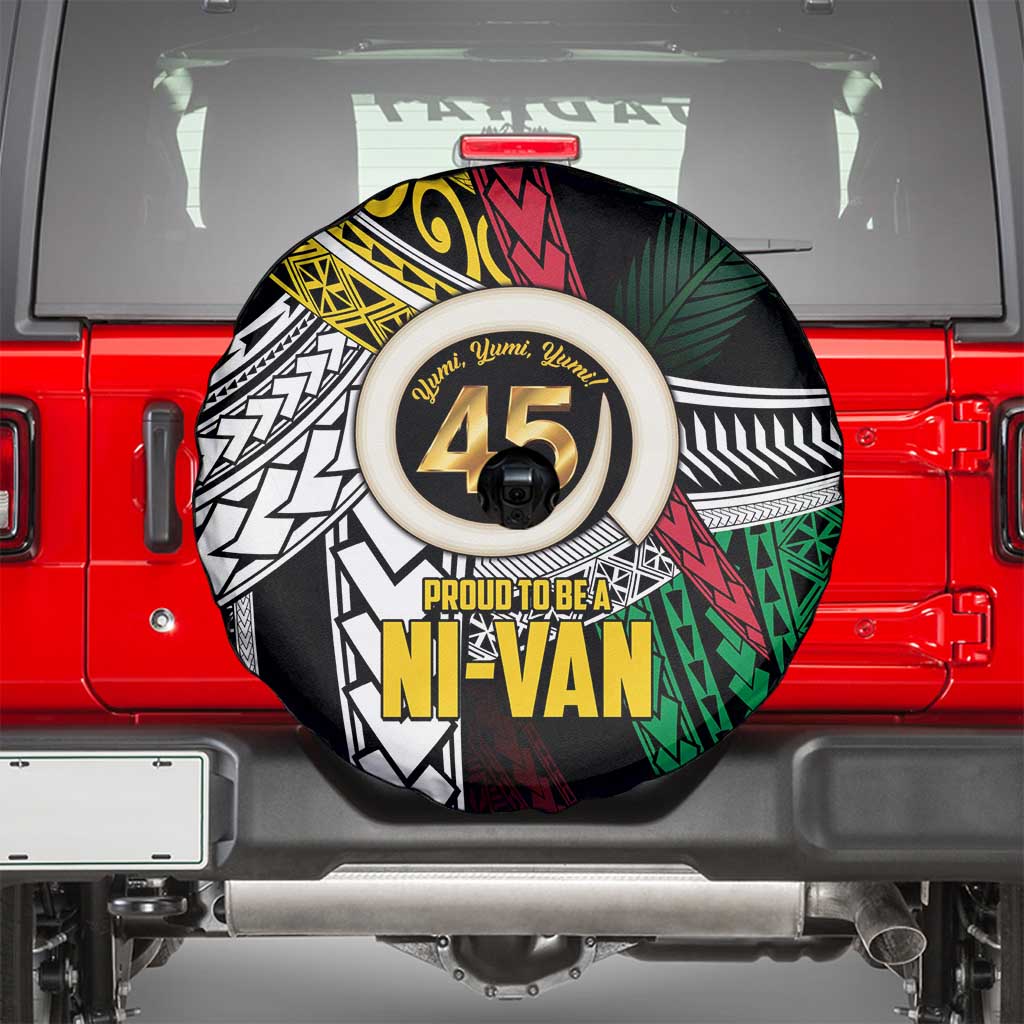 Ni-Van Vanuatu 45th Yumi Yumi Yumi Spare Tire Cover Vanuatuan Boar Tusk Polynesian Pattern LT9 - Polynesian Pride
